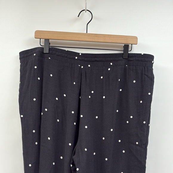Ann Taylor LOFT Polka Dot High Rise Pull-On Tapered Pants Black Large - Picture 6 of 8